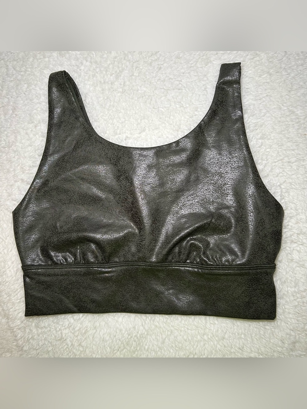 Aerie Offline The Hugger Crackle Sports Bra Small Metallic